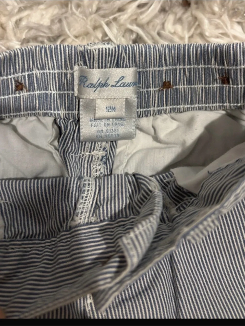 Ralph Lauren Blue and White Pinstripe Kids Pants Size 12M